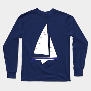 Hampton One Design Sailboat Long Sleeve T-Shirt